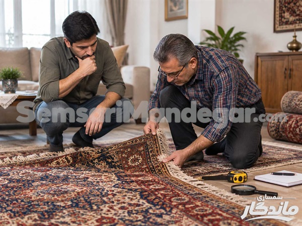 بررسی حضوری فرش دست دوم با سمساری